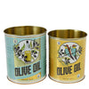 Medium Vintage Style Olive Oil Tins