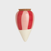 Red and Pink Striped Olla (White Bottom) - The Plant Waterer at Albert & Moo