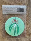 Set of Four Reversible Brie Harrison Christmas Drinks Coasters - Mistletoe