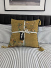 Mind The Gap Gold Velvet Chinoiserie Cushion at Albert & Moo