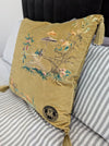 Mind The Gap Chinoiserie Gold Velvet Cushion at Albert & Moo