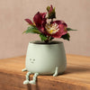 Small Sage Green Happy Plant Pot with Legs by Ingadi at Albert & Moo